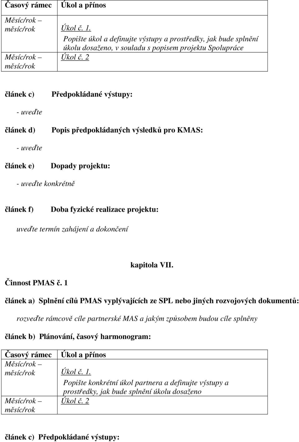 dokončení kapitola VII. Činnost PMAS č.