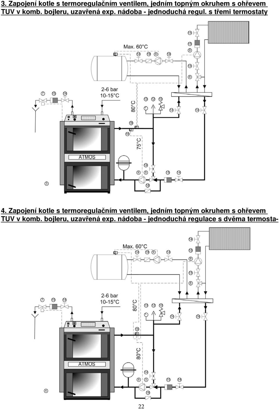 s třemi termostaty 4.