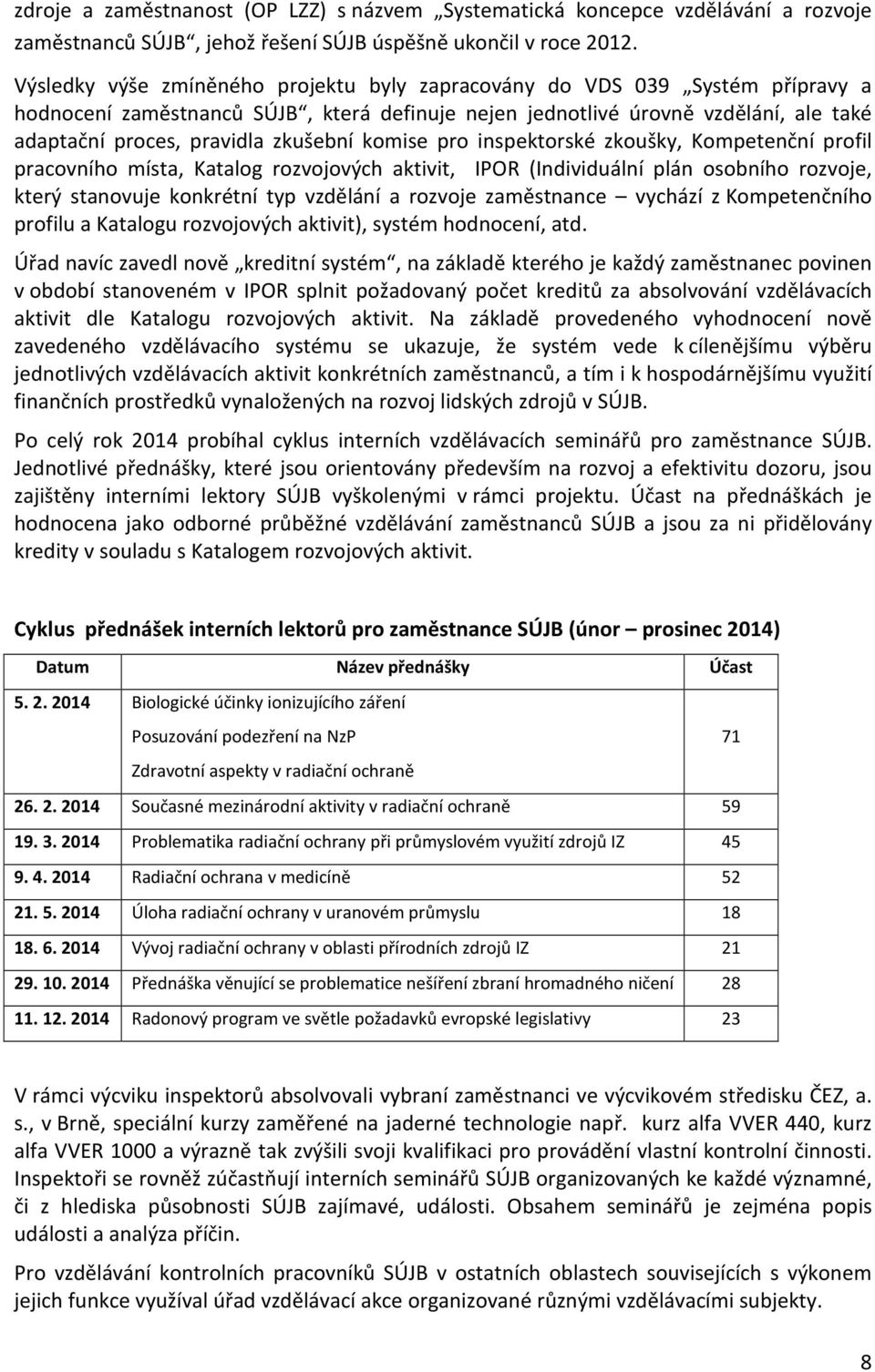 zkušební komise pro inspektorské zkoušky, Kompetenční profil pracovního místa, Katalog rozvojových aktivit, IPOR (Individuální plán osobního rozvoje, který stanovuje konkrétní typ vzdělání a rozvoje