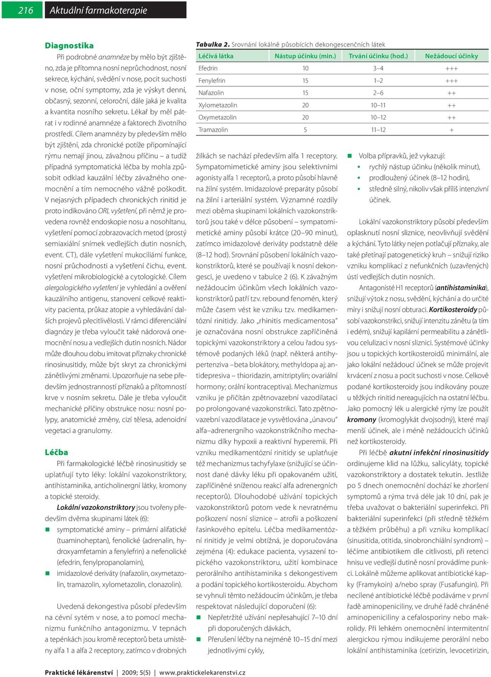 Cílem anamnézy by především mělo být zjištění, zda chronické potíže připomínající rýmu nemají jinou, závažnou příčinu a tudíž případná symptomatická léčba by mohla způsobit odklad kauzální léčby