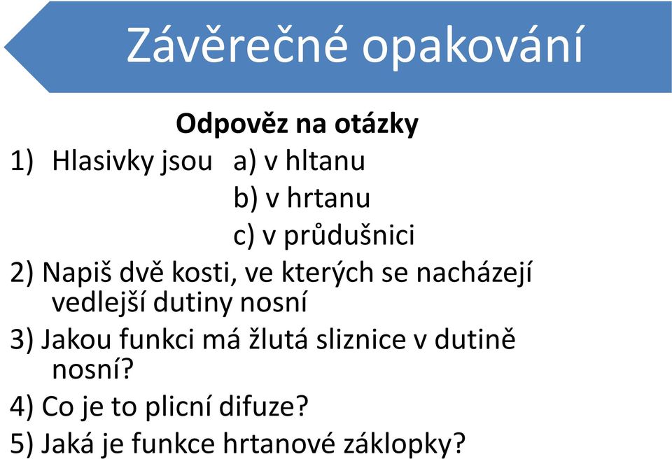 nacházejí vedlejší dutiny nosní 3) Jakou funkci má žlutá sliznice v