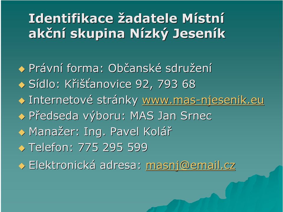 stránky www.mas-njesenik njesenik.