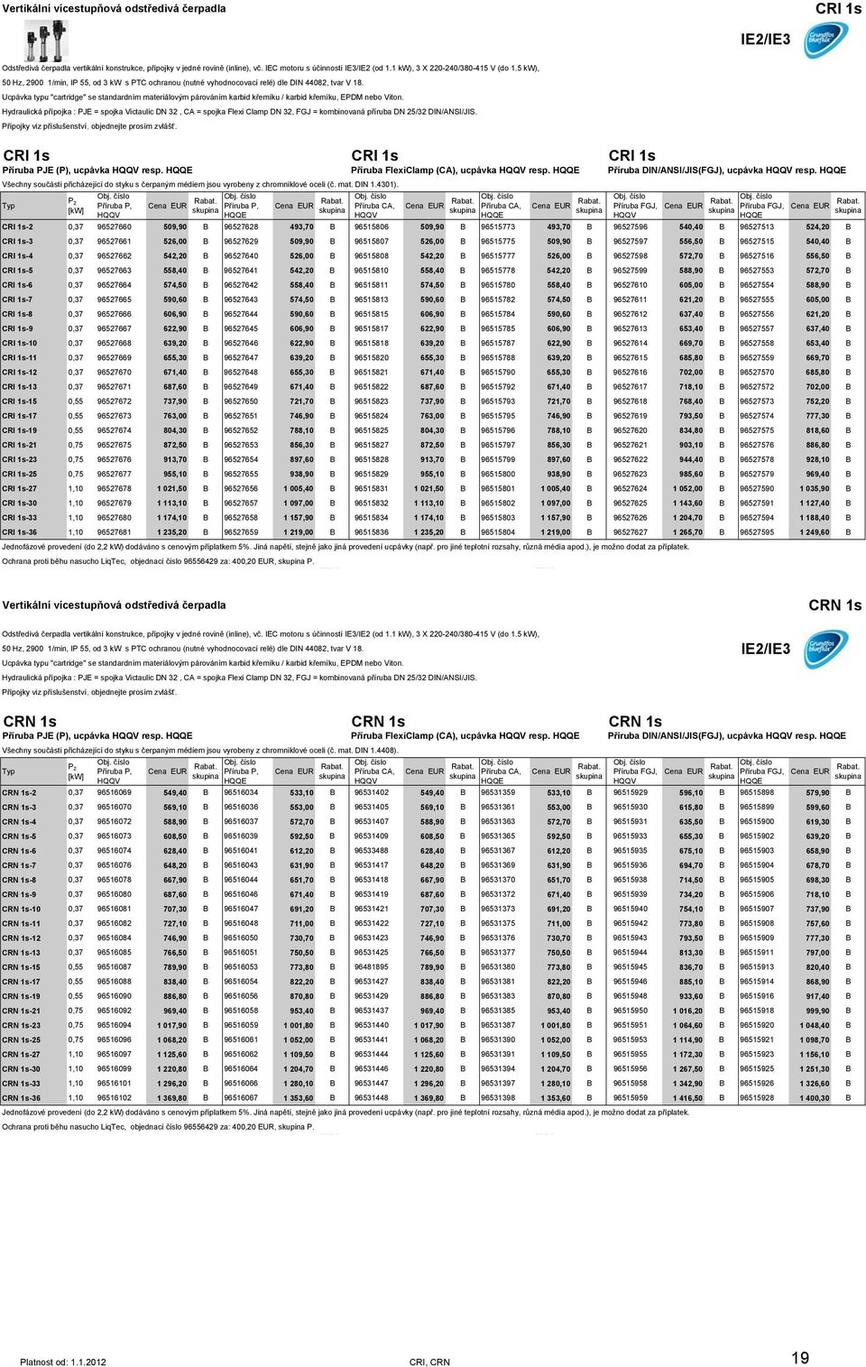 Ucpávka typu "cartridge" se standardním materiálovým párováním karbid křemíku / karbid křemíku, EPDM nebo Viton.