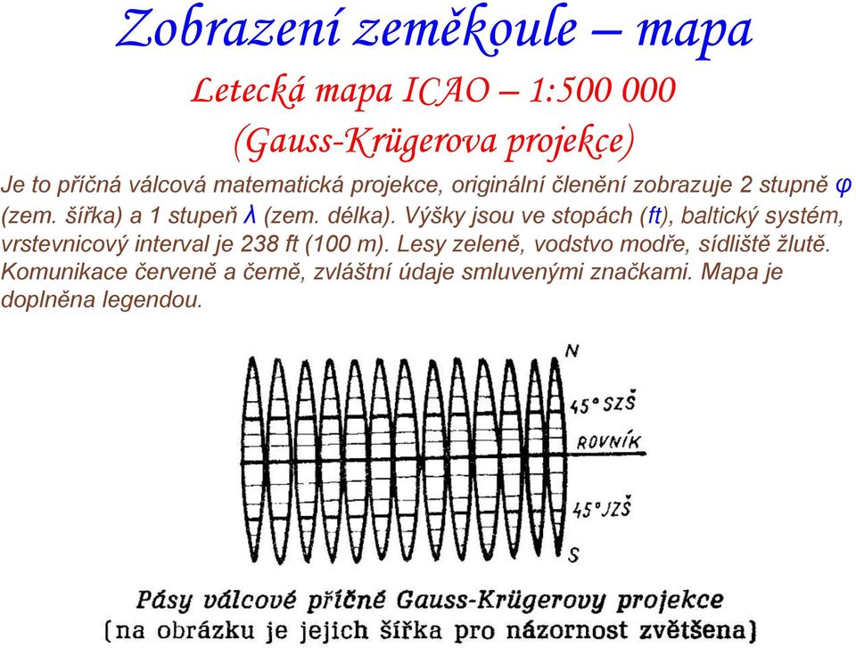 Výšky jsou ve stopách (ft), baltický systém, vrstevnicový interval je 238 ft (100 m).