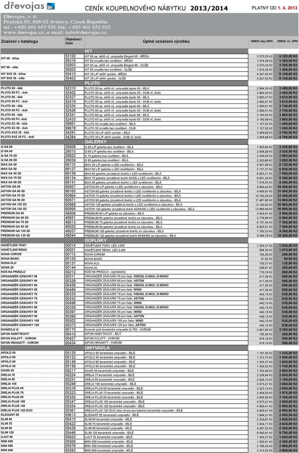 umyvadla Elegant 65 - OLŠE 3 570,25 Kč 3 570,25 Kč 4 320,00 Kč 4 320,00 Kč 59319 59302 HIT 65 zrcadlo bez osvětlení - BŘÍZA HIT 65 zrcadlo bez osvětlení - OLŠE 1 074,38 Kč 1 074,38 Kč 1 300,00 Kč 1