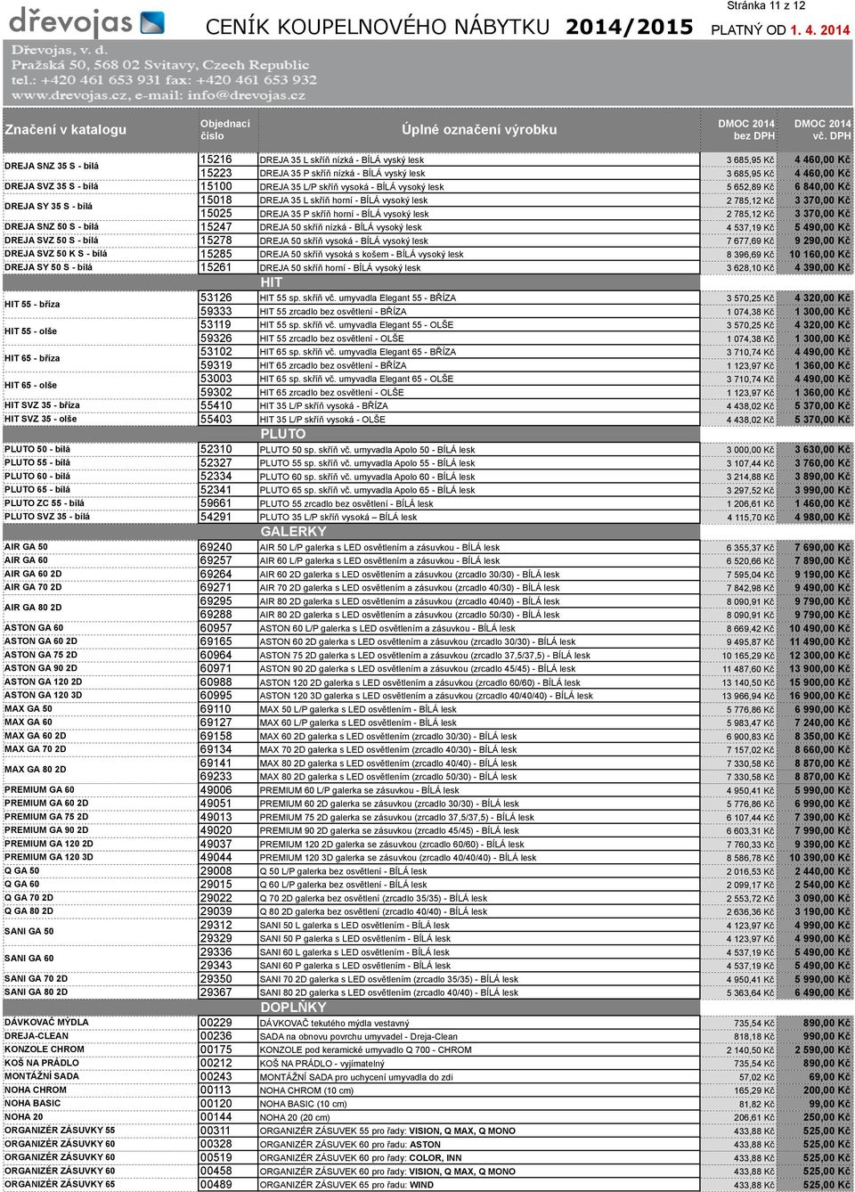 horní - BÍLÁ vysoký lesk 2 785,12 Kč 3 370,00 Kč DREJA SNZ 50 S - bílá 15247 DREJA 50 skříň nízká - BÍLÁ vysoký lesk 4 537,19 Kč 5 490,00 Kč DREJA SVZ 50 S - bílá 15278 DREJA 50 skříň vysoká - BÍLÁ