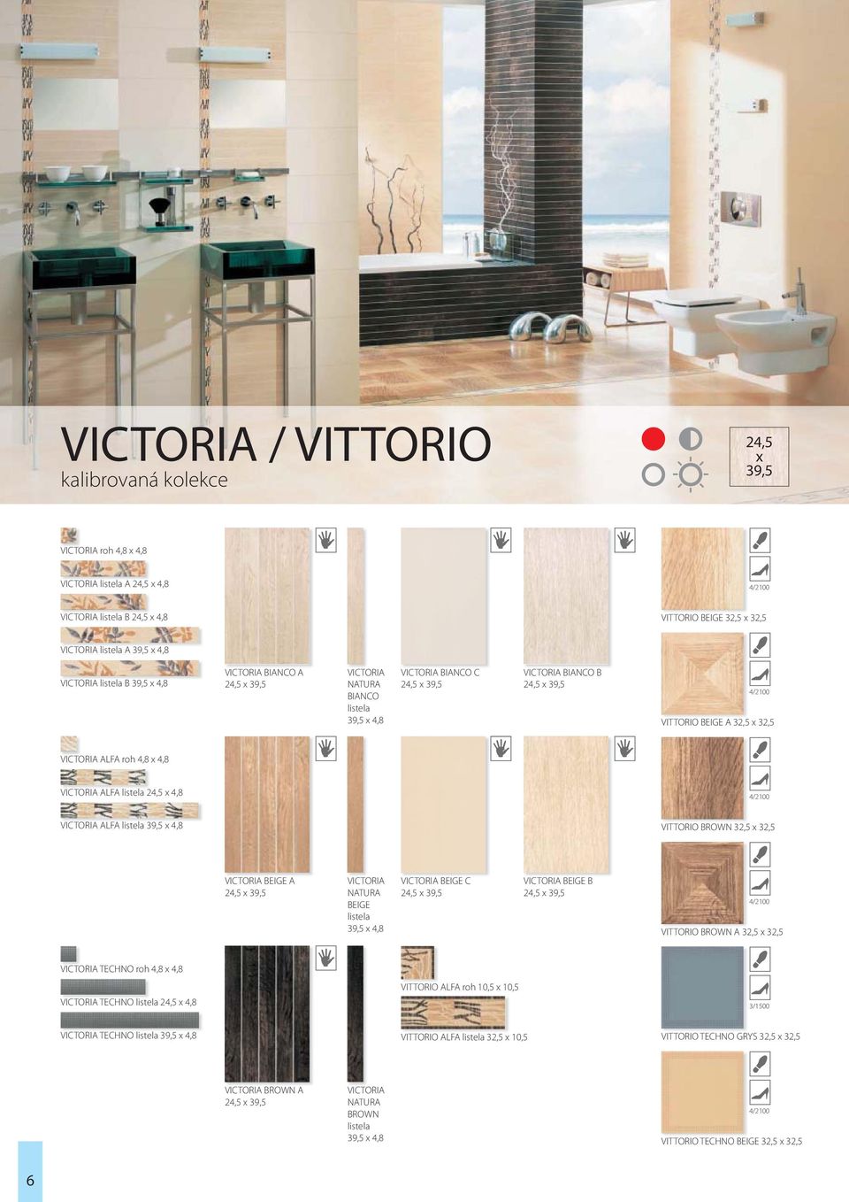 listela 24,5 4,8 VICTORIA ALFA listela 39,5 4,8 VITTORIO BROWN 32,5 32,5 VICTORIA BEIGE A 24,5 39,5 VICTORIA NATURA BEIGE listela 39,5 4,8 VICTORIA BEIGE C 24,5 39,5 VICTORIA BEIGE B 24,5 39,5