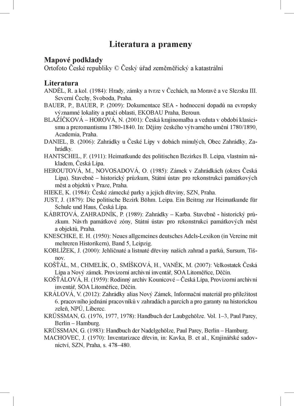 (2001): Česká krajinomalba a veduta v období klasicismu a preromantismu 1780-1840. In: Dějiny českého výtvarného umění 1780/1890, Academia, Praha. DANIEL, B.