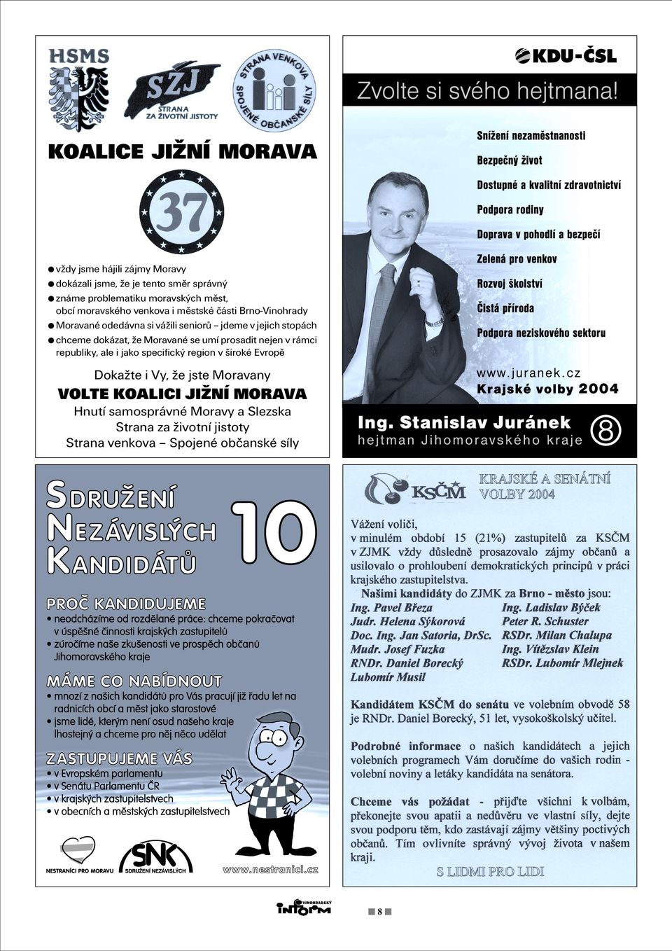 Moravané se umí prosadit nejen v rámci republiky, ale i jako specifický region v iroké Evropì dokázali Doka te i Vy, e jste