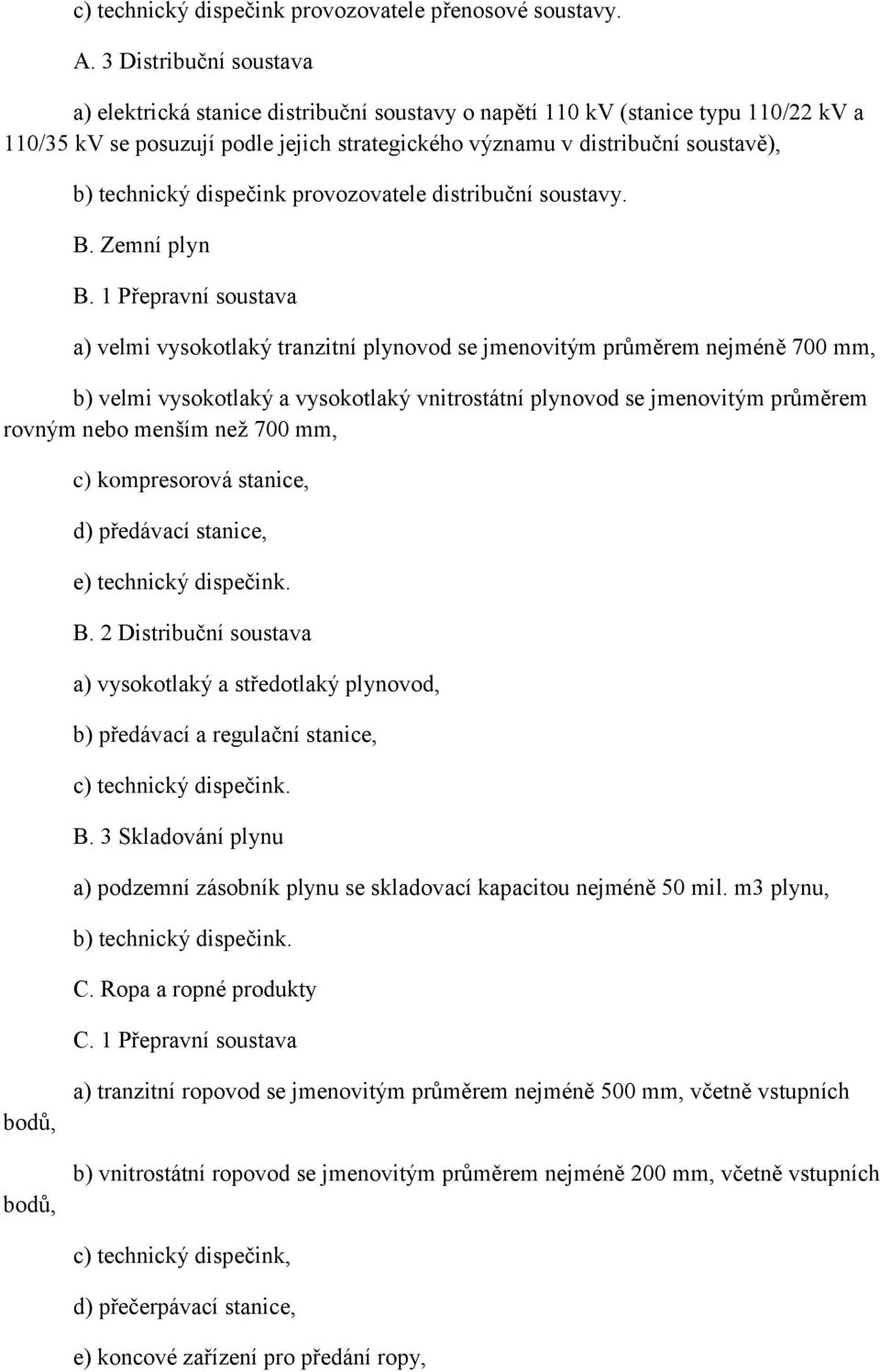 technický dispečink provozovatele distribuční soustavy. B. Zemní plyn B.