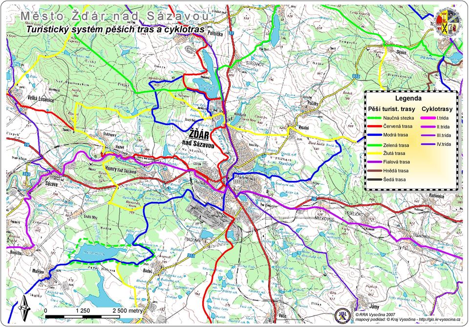 trida Modrá trasa III.trida Zelená trasa IV.