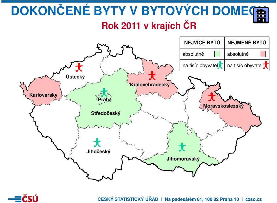 absolutně na tisíc obyvatel Ústecký Královéhradecký