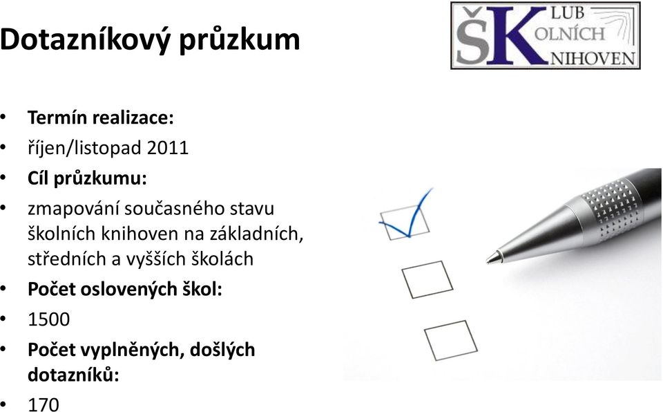 knihoven na základních, středních a vyšších školách