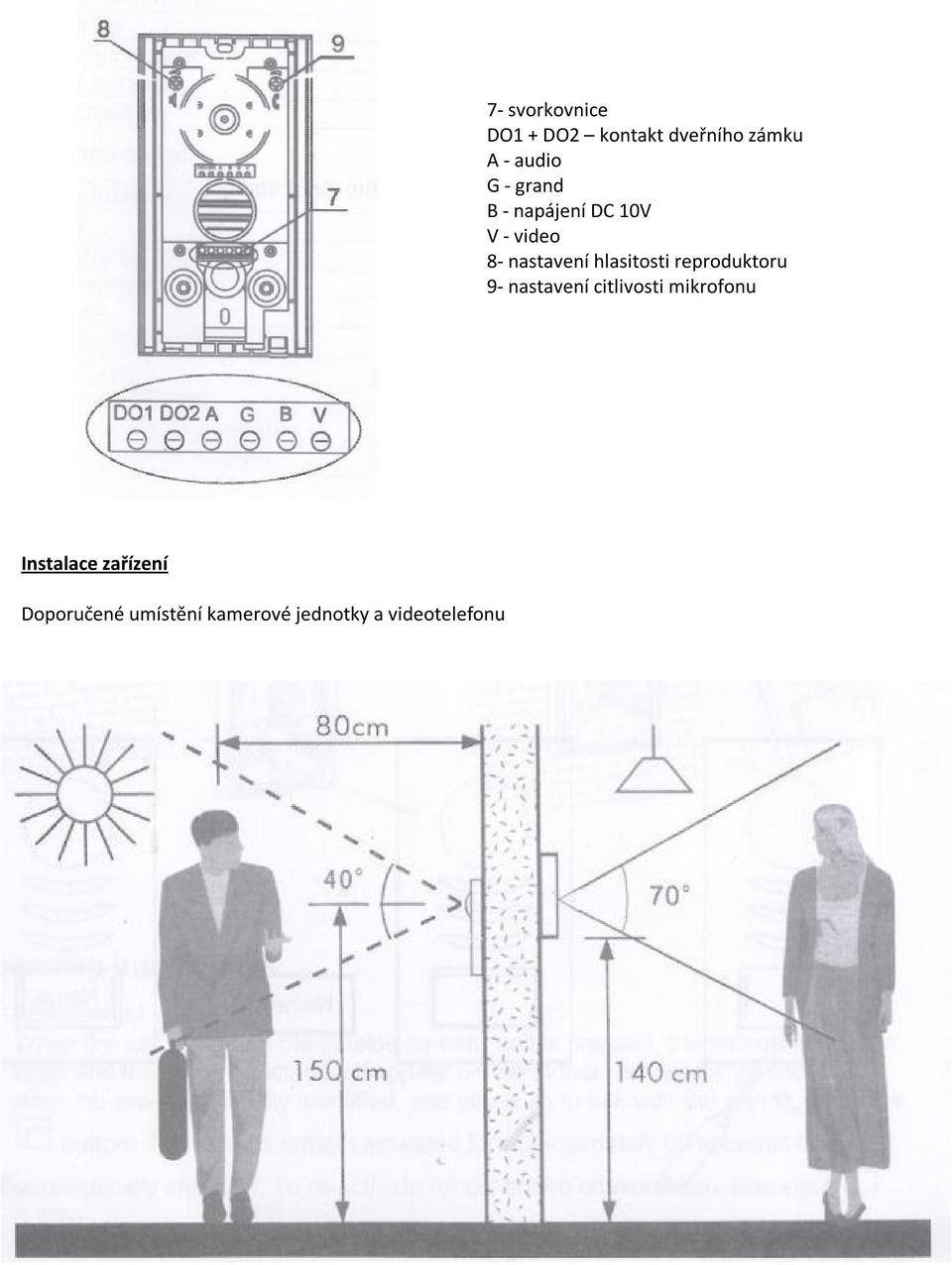 hlasitosti reproduktoru 9- nastavení citlivosti mikrofonu