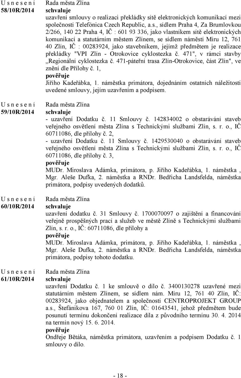 tě elektronických komunikací mezi sp