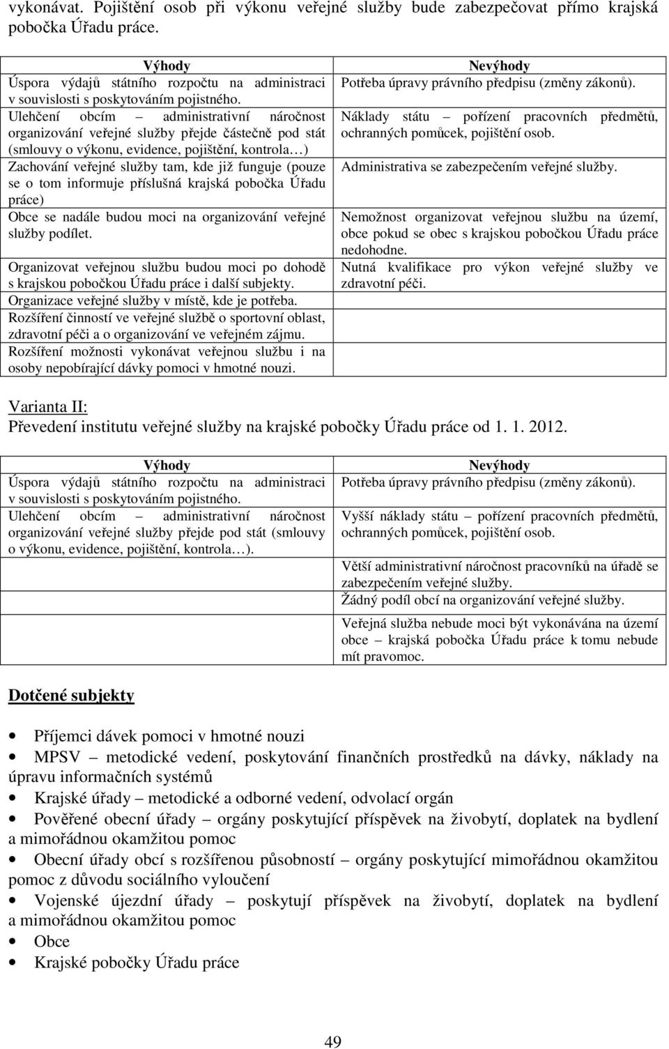 se o tom informuje příslušná krajská pobočka Úřadu práce) Obce se nadále budou moci na organizování veřejné služby podílet.