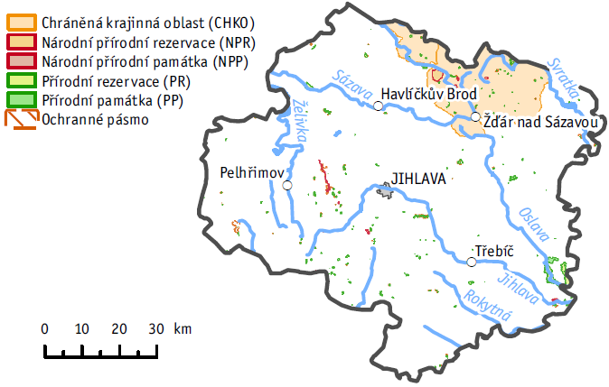 Zvláště chráněná území, 2014 Zdroj: AOPK ČR Příroda 2 velkoplošná zvláště chráněná území 191 maloplošných zvláště chráněných území (5 821 ha) Realizace programů na záchranu ohrožených živočišných a