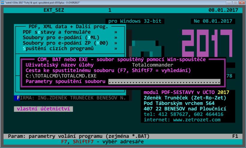 3.4 ZADÁNÍ VOLANÝCH PROGRAMŮ Procedura /Zadání volaných programů slouží k vytvoření seznamu volaných programů, ve kterém označíte program, určíte jeho umístění, způsob volání, jeho nadřízený modul (u