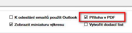 Verze 4.0.5 Miniatura výkresu v nabídce V Nabídce na záložce Texty byla doplněna volba Zobrazit miniaturu výkresu. Je-li tato volba zatržena, v nabídce se vytiskne u každého výkresu jeho miniatura.