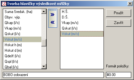 2.19.5.1. Výsledková hlavička mřížky V programu je nadefinována Základní výsledková hlavička mřížky.