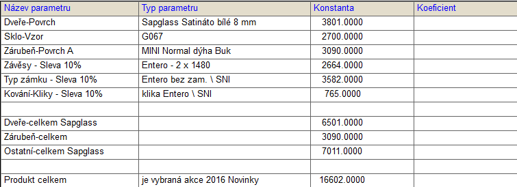 Příplatek za výšku 2100mm se do ceny nezapočítává = úspora pro zákazníka -6%.