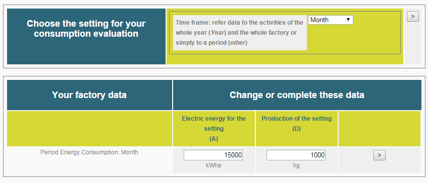 Pro hodnocení spotřeby energie ve firmě je možné zvolit různé časové rámce (měsíc, týden, den ).