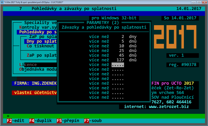 Toto je ukázka, jak modul reaguje v případě, že při editaci nebo opravách zjistí duplicitní variabilní symbol. Z technických důvodů reaguje až na údaji Platba nebo při přechodu na jinou větu.