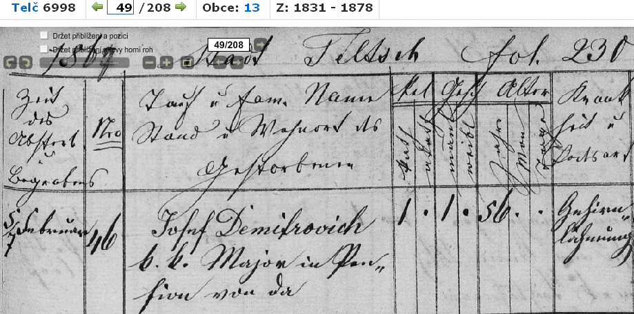 Zdroj:Matrika zemřelých Telč Přepis: 5. únor 1867, Telč č.