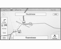 56 Navigace Chcete-li zobrazit příslušnou vnořenou nabídku, zvolte pole pro zadání režimu. Zvolte požadovanou volbu. Pokud zvolíte Manuální výběr stanice, musí se nastavit stanice TMC.