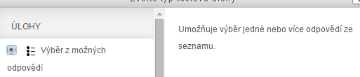 Kapitola osmá hodnotu známky 100 %. V dalších odpovědích nastavíme jiná čísla a známku Žádný. Pouze u varianty s více správnými odpověďmi smíme zadat u více odpovědí procentuální správnost nenulovou.