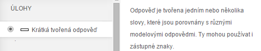 Kapitola osmá odevzdání přílohy, kde lze předpokládat zejména text z textového editoru. Dokonce můžeme nastavit, aby se při spuštění otázky zobrazila šablona odpovědi, pro snadnější opravování. 8.