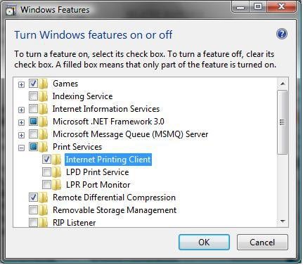 Obr. 1.6 Windows Vista s možnosťou výberu.net Framework 3.0 Obr. 1.7 Windows 7 s možnosťou výberu.