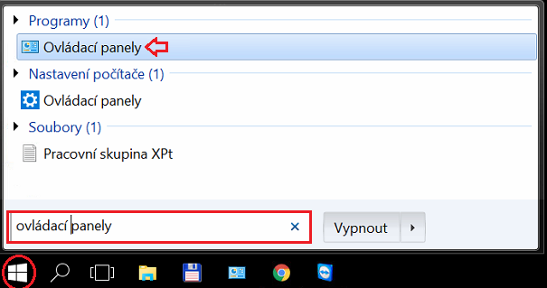 1.3.2. Windows 10 Nejjednodušší způsob je stisknout tlačítko Win (Start) a napsat do vyhledávacího pole Vybrat.