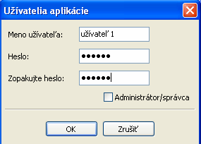 0 Lite umožňuje v tejto časti zmenu hesla (v základnom nastavení 1234), ktorú je potrebné v ďaľšom okne zopakovať a potvrdiť kliknutím na možnosť OK.