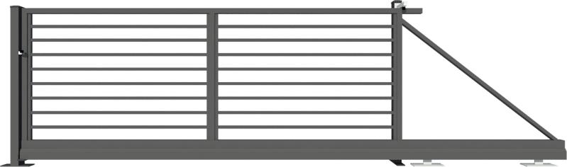 Průřez panelu Finn Rozměr lamel 30x21,5mm Sloupek k bráně a brance 80x80 mm Sloupek k panelu 50x50 mm ALFEN Finn Plotový díl Finn Branka pravá Branka levá