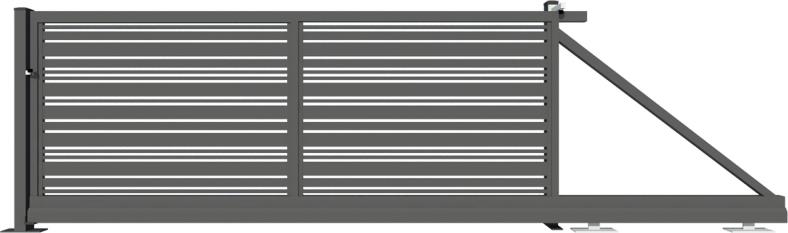 Průřez panelu Smyck Rozměr lamel: 100x25, 60x25 i 25x25mm Sloupek k bráně a brance 100x100 mm Sloupek k panelu 80x80 mm ALFEN Smyck Plotový díl Smyck Branka