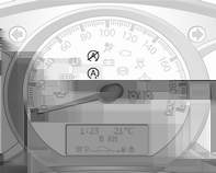 116 Řízení vozidla a jeho provoz Rychlost vozidla je větší než 0 km/h V bloku přístrojů svítí kontrolka A, W nebo C Pro zvýšení nebo snížení míry zrychlení volnoběžných otáček motoru se obraťte na