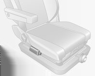 42 Sedadla, zádržné prvky Výška odpruženého sedadla Bederní opěrka Bederní opěrka odpruženého sedadla Potáhněte přední uvolňovací páčku nahoru a nastavte výšku přední části sedadla.