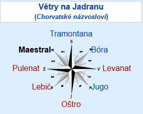 Maestral je vítr, který vane z pevniny směrem do more. Vyskytuje se převážně v létě a v zimě, kdy je velmi chladny. Provází ho slunečné a stálé počasí.