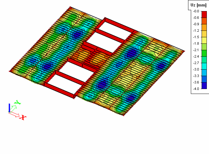 5 3D Model Scia Engineer 2012 15 5.5 Srovnání V následující kapitole bude provedeno srovnání variant zastropení parkovacího podlaţí.