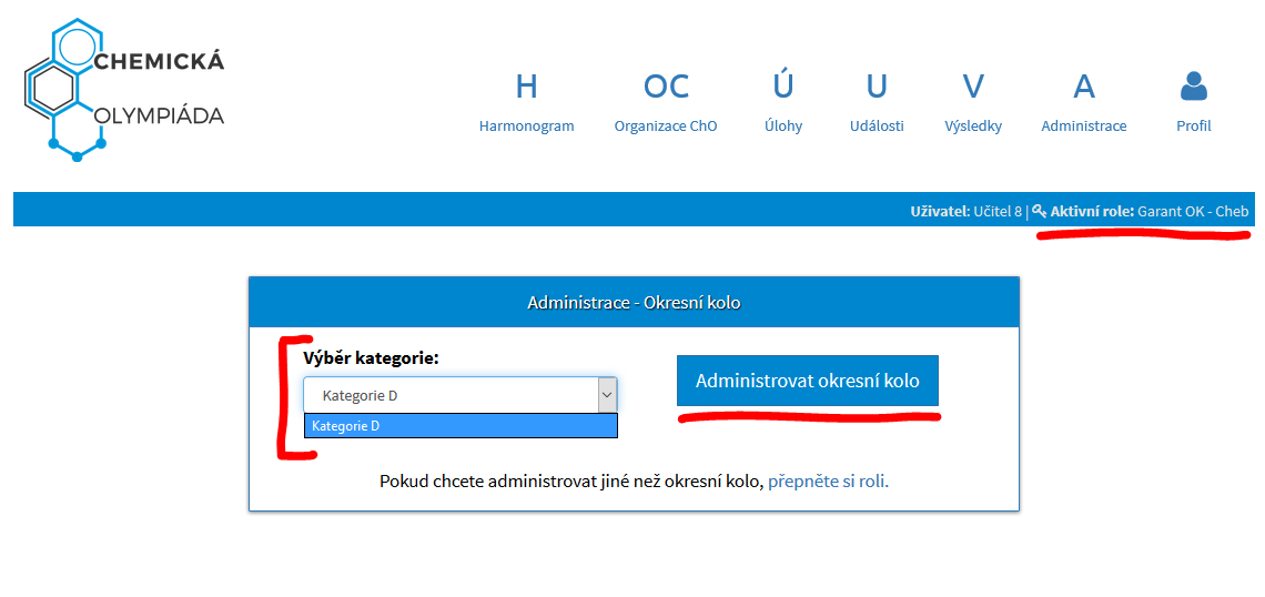 Výběr studentů do okresního kola (nominace se týká pouze okresních garantů) První akcí spojenou s administrací kola (okresního, případně vyšších) je výběr studentů do kola a případné zaslání