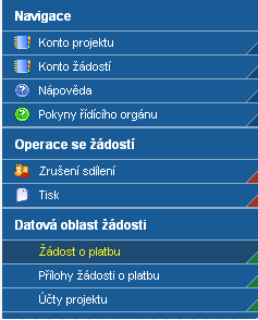 Příručka k webové žádosti BENEFIT7 Kapitola 9. Žádosti o platbu včetně jejích příloh.