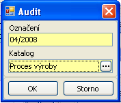 5 Zadání nového auditu Provádí se kliknutím na ikonu nový záznam nového auditu.