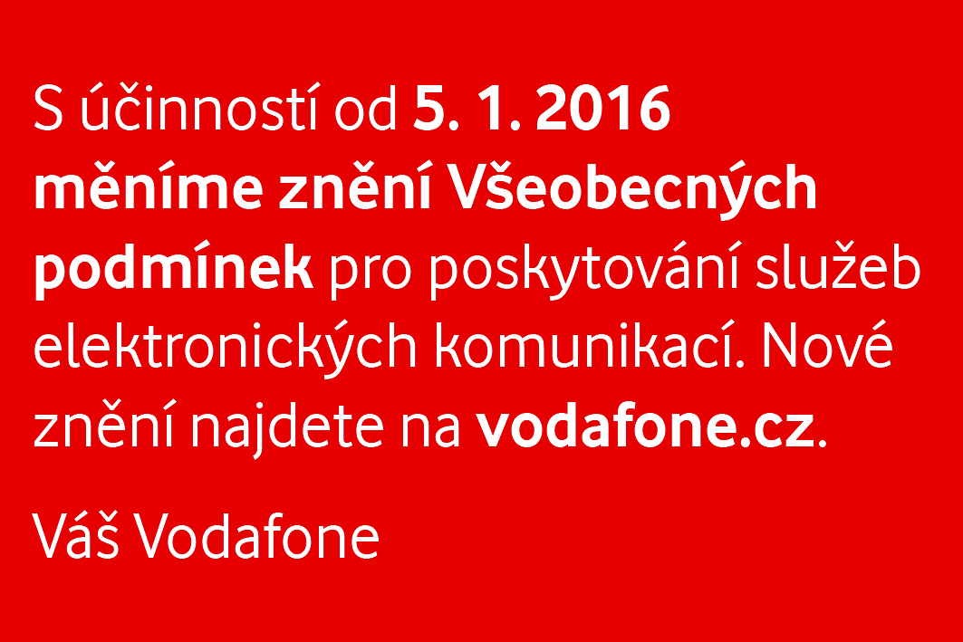 Dodavatel: Odběratel: Příjemce: Vodafone Czech Republic a.s.