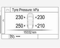 230 Péče o vozidlo Vyberte stránku Tlak vzduchu v pneumatikách v nabídce Nabídka Informace o vozidle? v informačním centru řidiče 3 99.