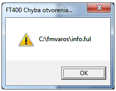 Hlásenie tlačového manažéra FT4000 Chyba otvorenia... Kontaktujte dodávateľa fiskálnej tlačiarne alebo PC alebo firemného IT pracovníka.