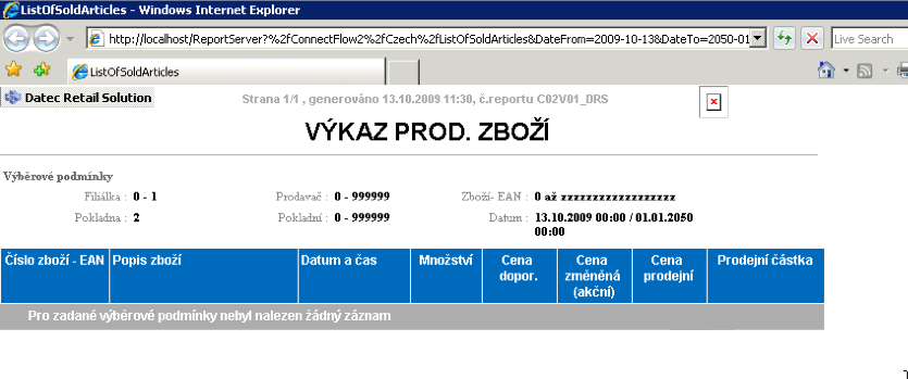 spuštění monitorování pokladny. Atd.