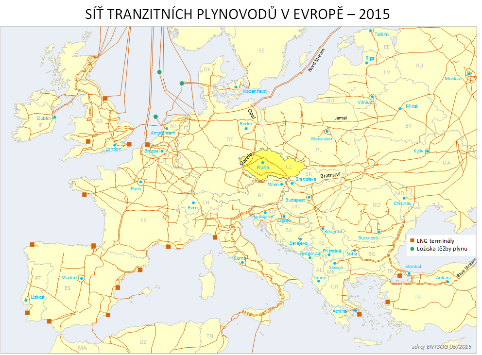 Plynárenské soustavy situace v