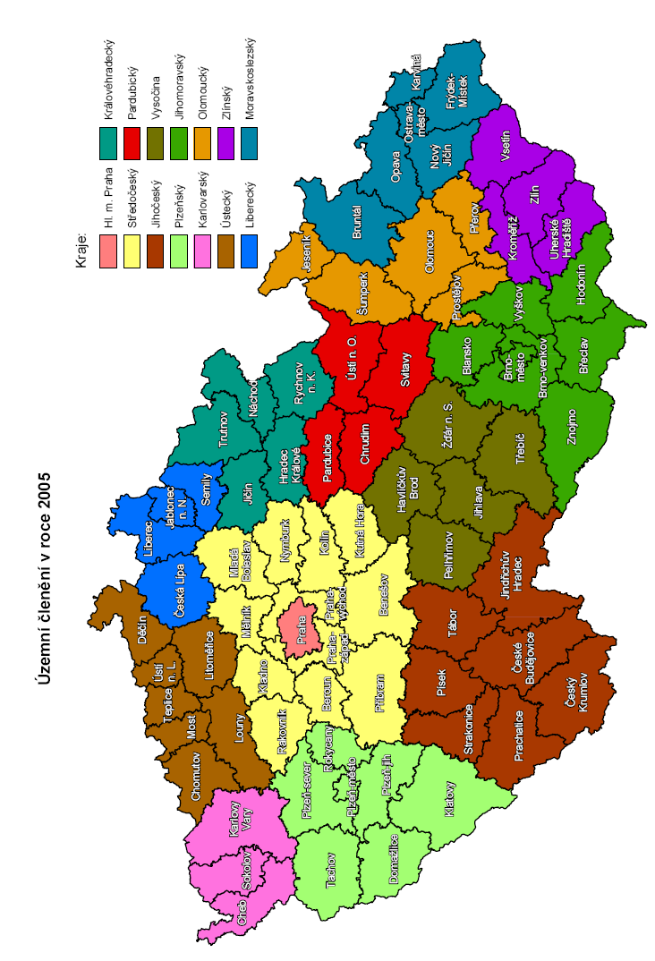 Příloha 3: Aktuální členění české republiky na kraje (obrázek) 17 17 Historický lexikon obcí České republiky 1869 2005.