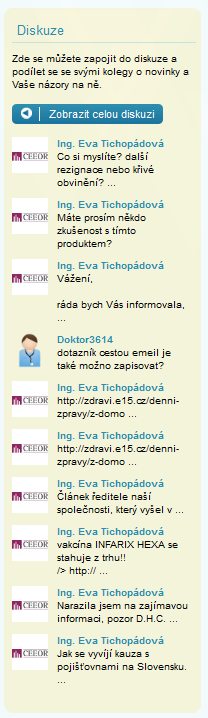 7. PRAVÉ MENU 7.1. DISKUZE Zaujal Vás příspěvek některého z kolegů a chcete na něj reagovat?
